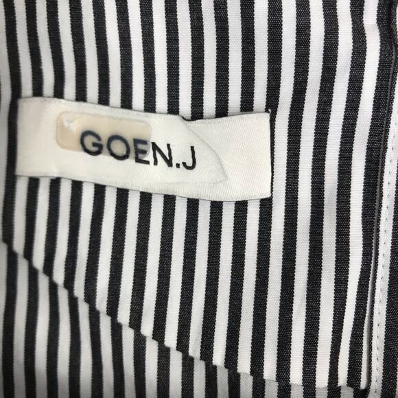 GOEN.J Ruffle Stripe Dress Sz 4 Black/White Versatile Office Business Resort Y2K - Picture 9 of 12